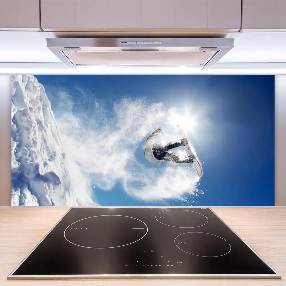 Pannello cucina paraschizzi Snowboard Sport invernali 100x50 cm