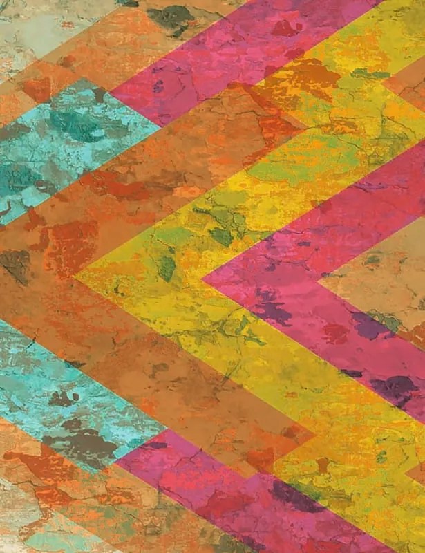 Fotomurale Stor2 Chevron, Multicolore 200X260 cm