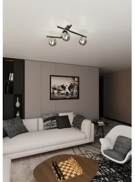 Plafoniera SMART 3xE14/10W/230V nero/grigio