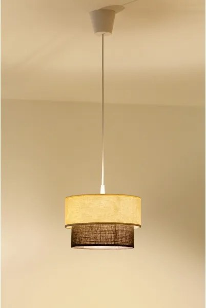 Brilagi - Lampadario LED a sospensione con cavo BOHO STYLE 1xE27/15W/230V Ø 25 cm crema/marrone