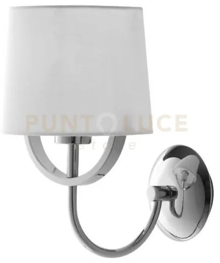 Applique a parete astoria cromo e bianco 1 luce attacco e27 18x27,5...