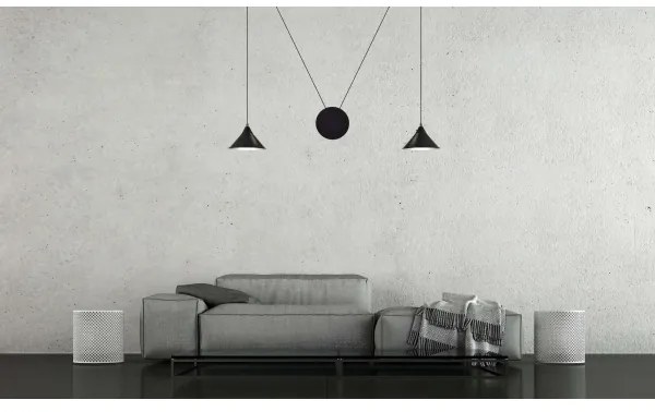 Lampadario a sospensione con filo ABRAMO 2xE27/15W/230V nero