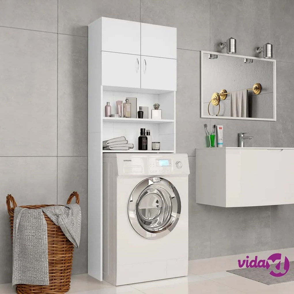 vidaXL Mobile per Lavatrice Bianco 64x25,5x190 cm in Multistrato