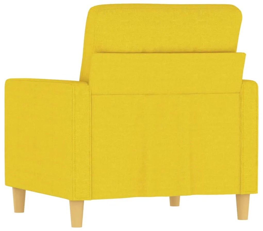 Poltrona giallo chiaro 60 cm in tessuto