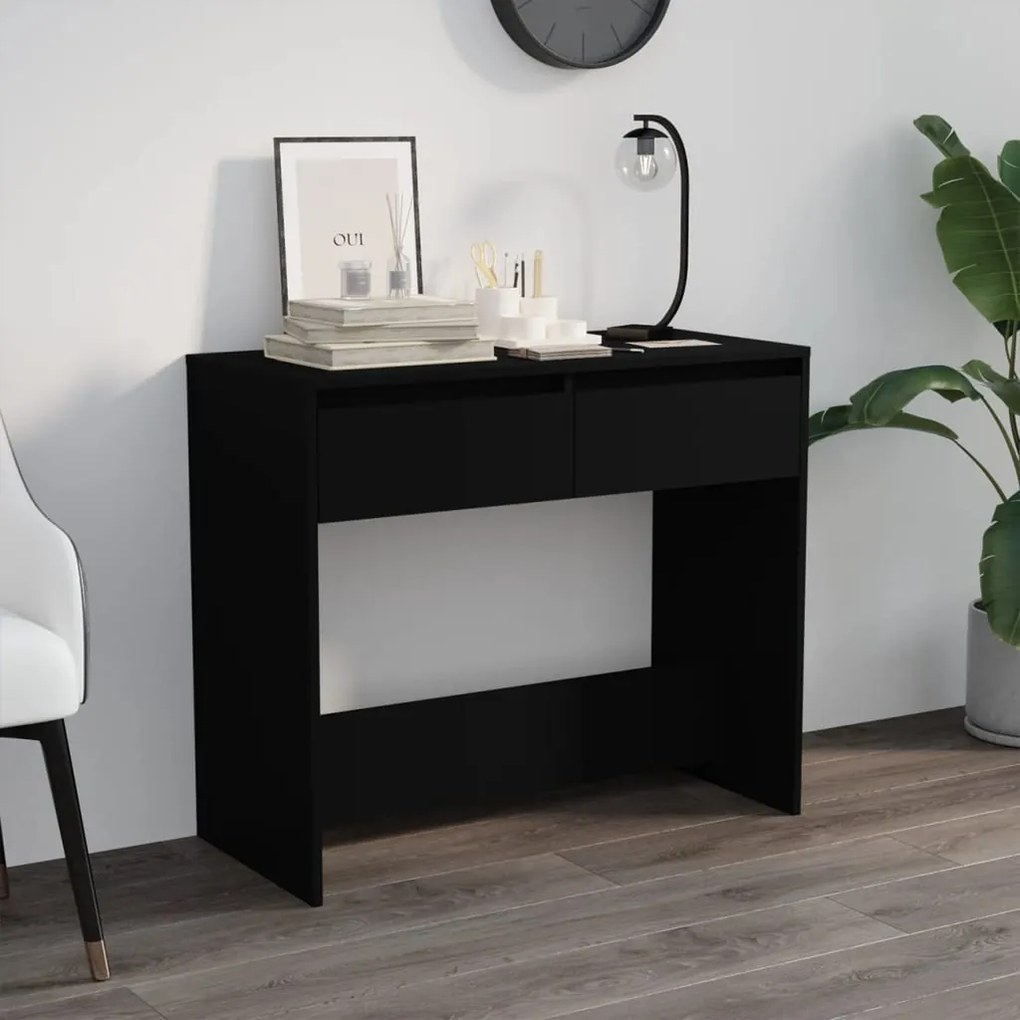 Tavolo Consolle Nero 89x41x76,5 Cm İn Acciaio /