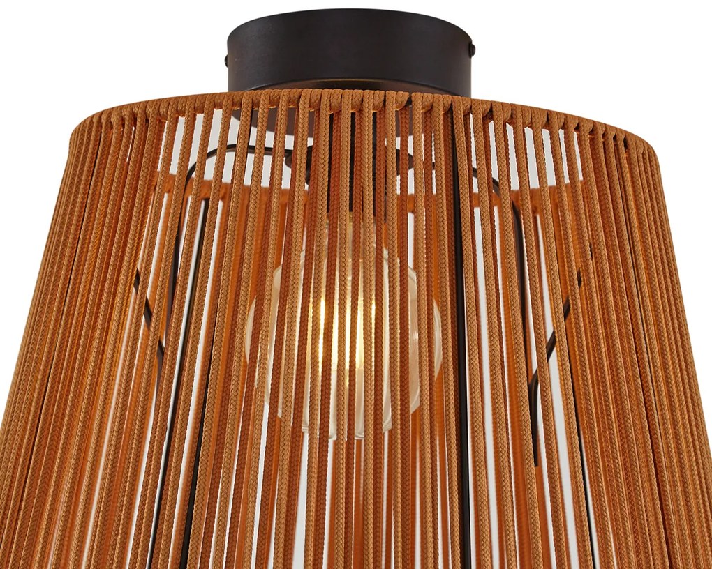 Plafoniera da esterno Japandi con corda arancione IP54 - Jayla