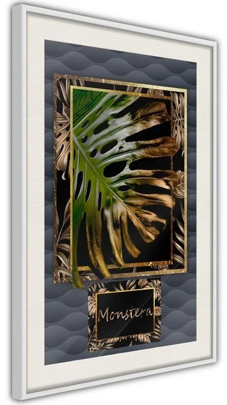 Poster Monstera in the Frame Cornice Quadri Cornice d'oro con passe-partout, Larghezza x Altezza Home decor 20x30