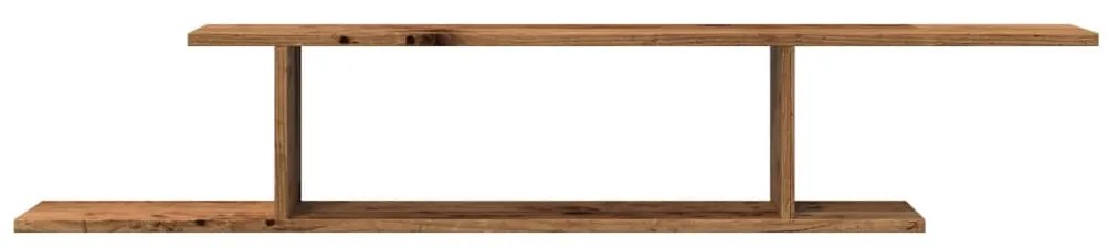 Scaffale tv parete legno antico 125x18x23 cm legno multistrato