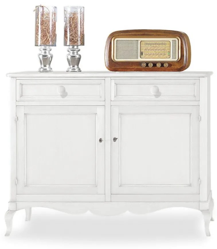 Credenza in legno bianco 2 porte 145&#215;49 cm