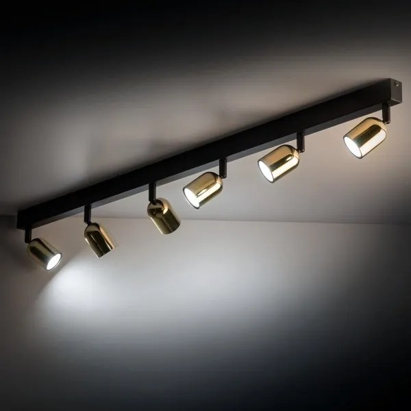 Faretto LED TOP 6xGU10/10W/230V nero/oro