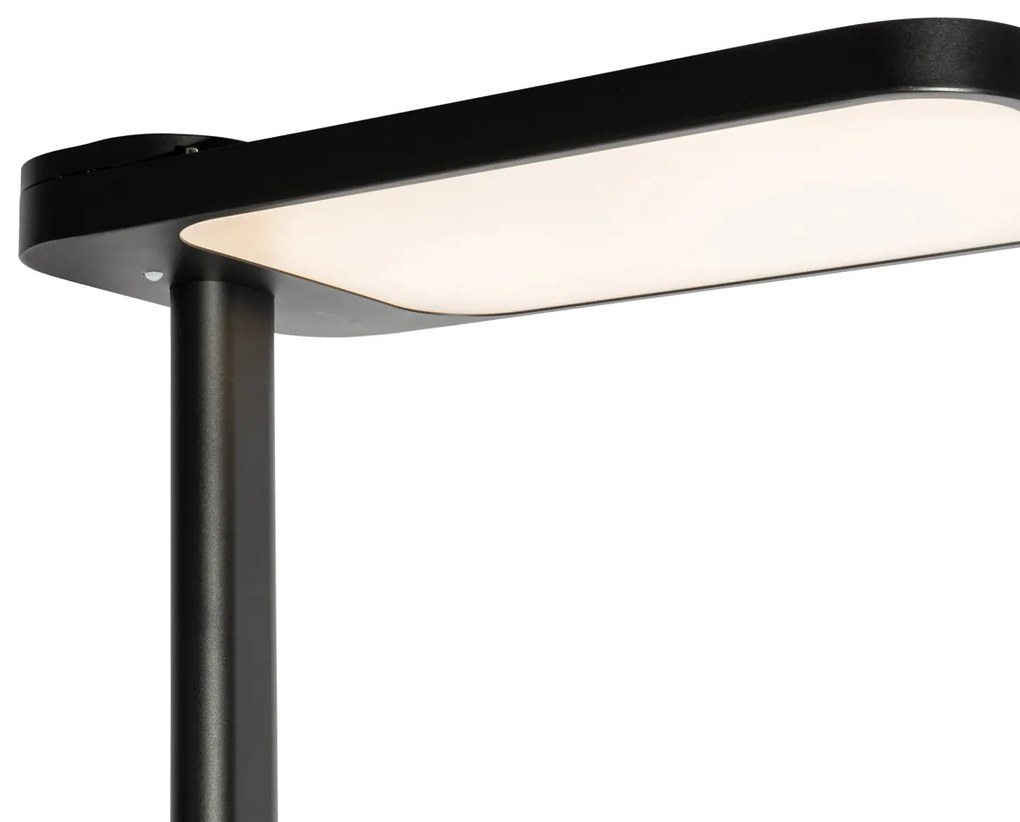 Lampada da terra a luce diurna nera quadrata con LED e dimmer - Guzo