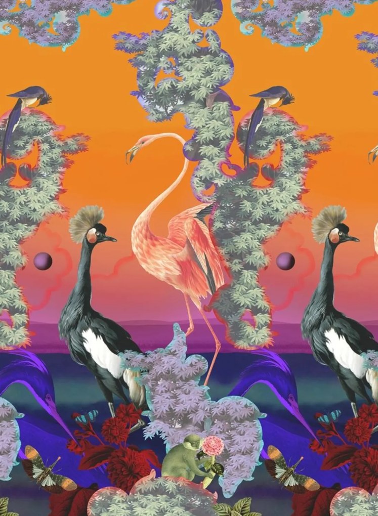 Christian Lacroix Carta da parati panoramica Novafrica Sunset Scene 1 - Tangerine