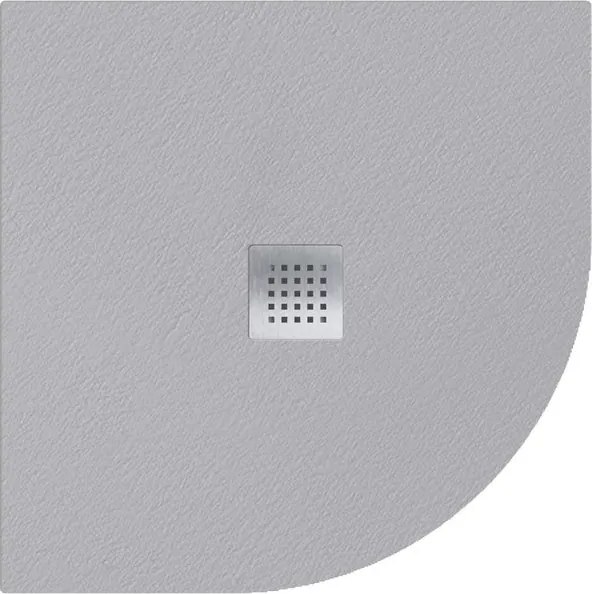Piatto doccia SANYCCES in resina semicerchio Strato grigio L 90 x L 90 x H 2.4 cm opaco effetto pietra