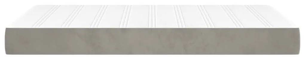 Materasso a molle grigio chiaro 120x200x20 cm in velluto