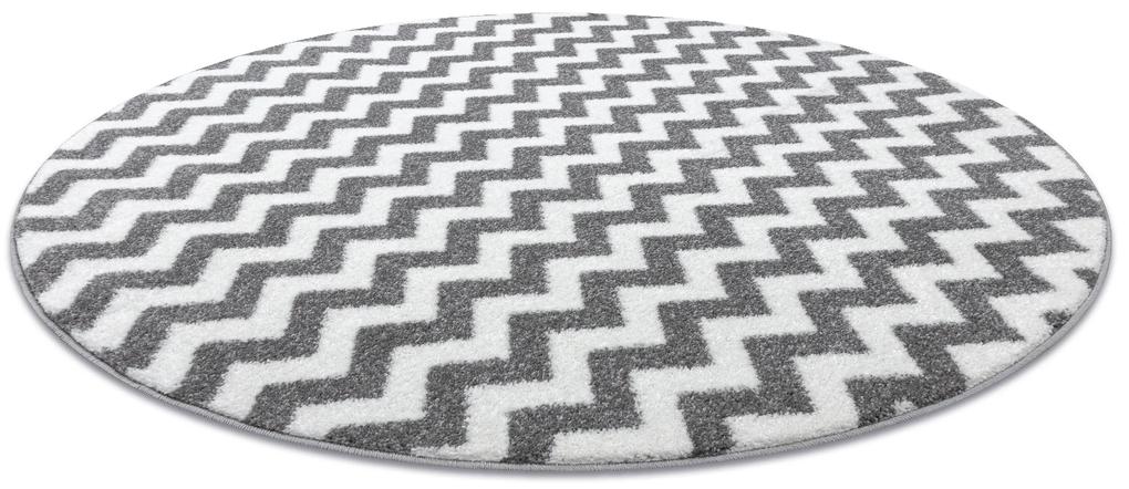 Tappeto SKETCH cerchio - F561 grigio/bianco - Zigzag