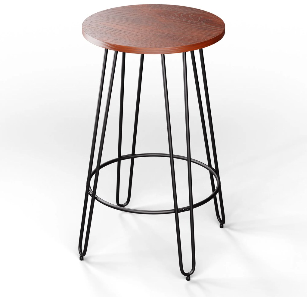 blumfeldt Hamilton - Tavolino da bistrot, Ø 60 cm, legno, telaio di acciaio