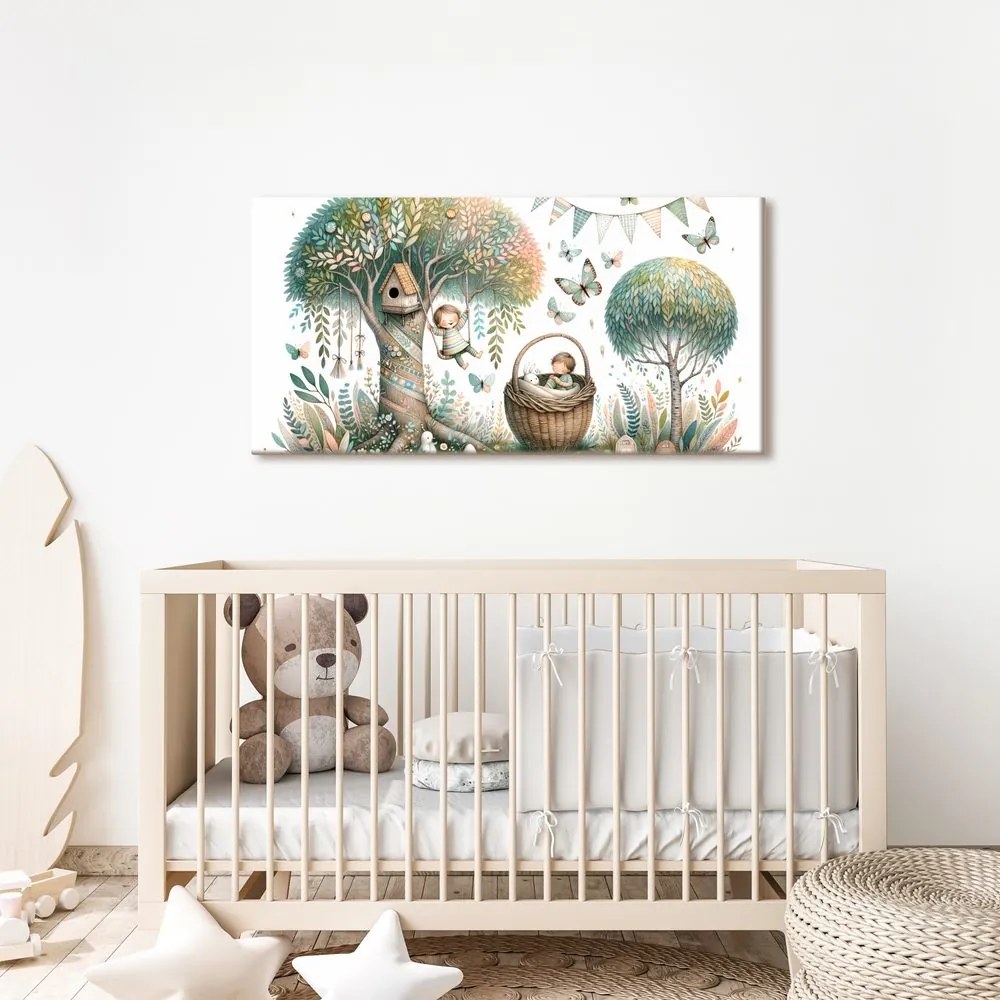 Quadro su tela – Altalena tra i rami dell’albero