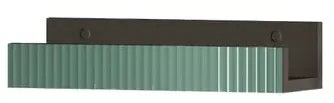 Mensola per bagno Niwa L 40 cm laccato opaco grigio carbone con vetro verde timo