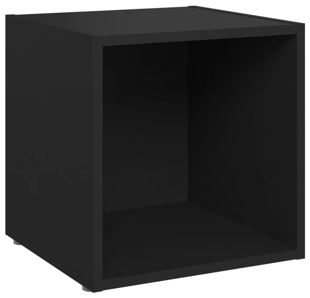 Mobili Porta TV 2 pz Neri 37x35x37 cm in Legno Multistrato