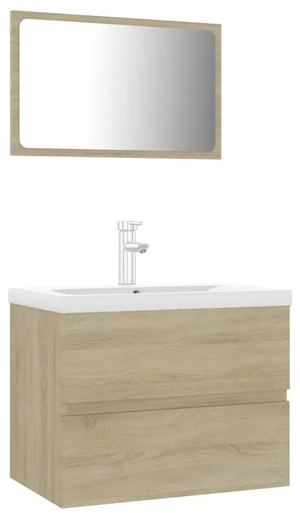 Set mobili da bagno rovere sonoma in legno multistrato