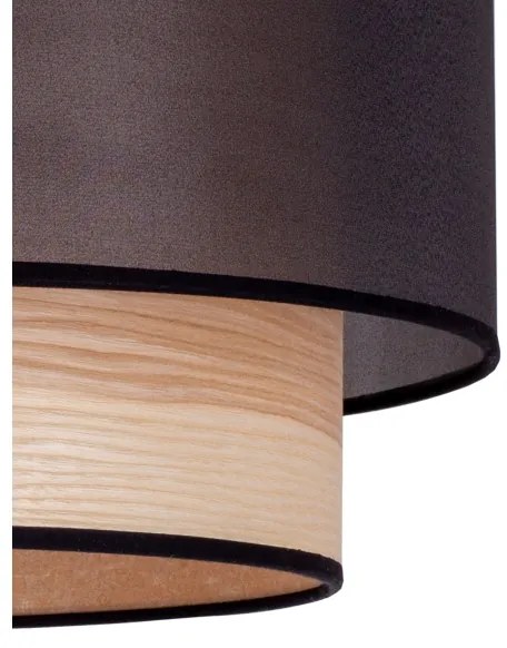 Duolla - Lampadario a sospensione con filo WOOD BOHO 1xE27/15W/230V diametro 45 cm nero/beige