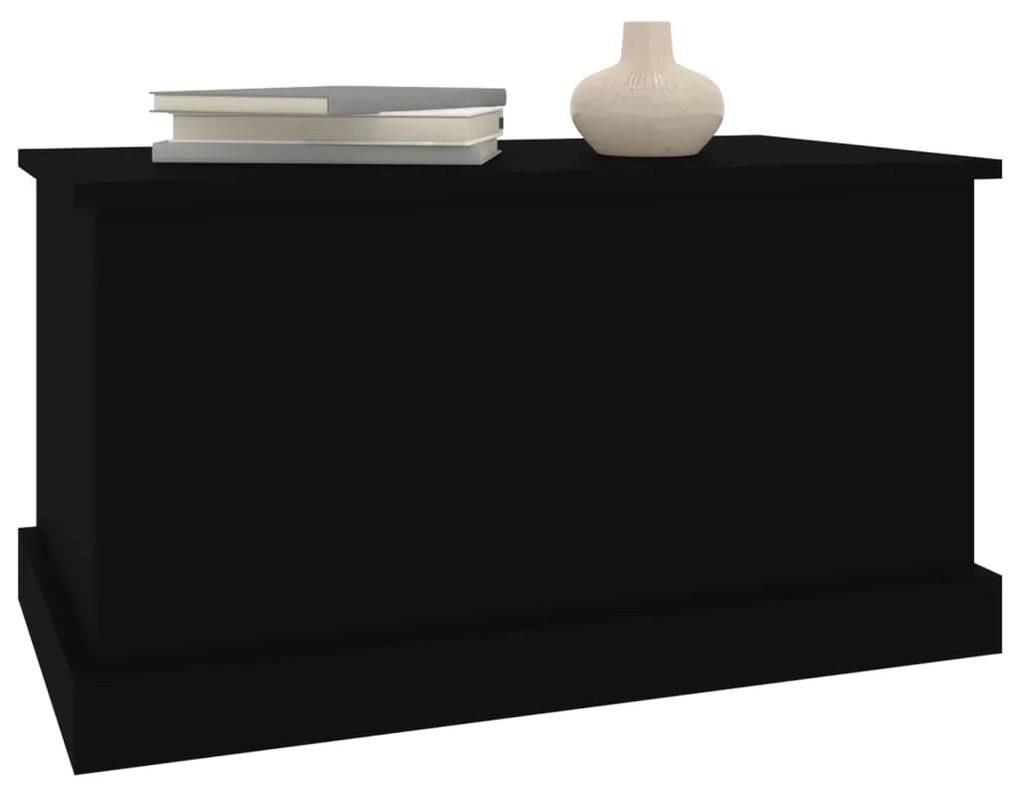 Contenitore portaoggetti nero 70x40x38 cm legno multistrato