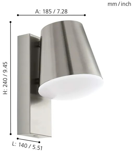 Eglo 97484 - Applique a LED da esterno dimmerabile CALDIERO-C 1xE27/9W/230V