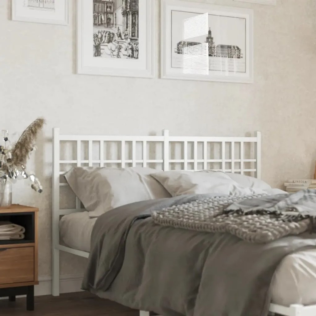 Testiera İn Metallo Bianco 137 Cm /