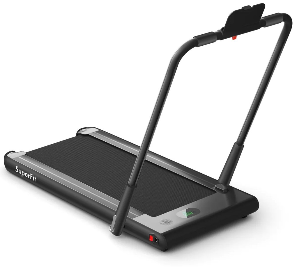 Costway Tapis roulant 2 in 1 sotto la scrivania, Tapis roulant elettrico 560W con schermo LED