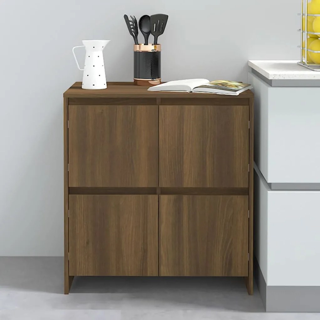 Credenza rovere marrone 70x41x75 cm in truciolato