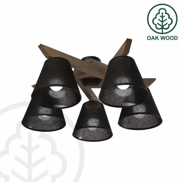 Brilagi - Lampadario LED ANTHONY 5xE14/40W/230V rovere/noce nero