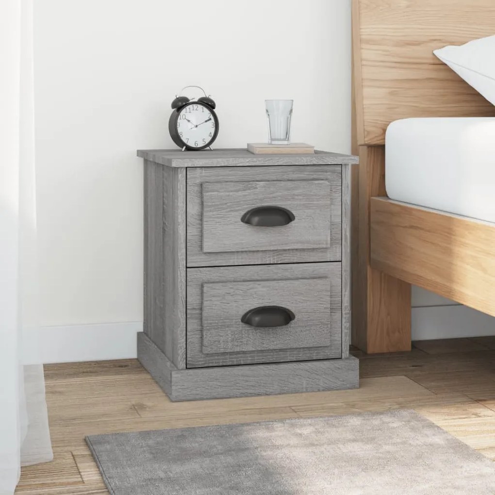 Comodini 2 pz Grigio Sonoma 39x39x47,5 cm in Legno Multistrato