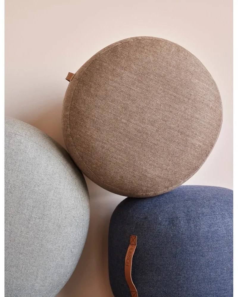 Pouf Zerio marrone chiaro, ø 50 cm Mochi - Hübsch