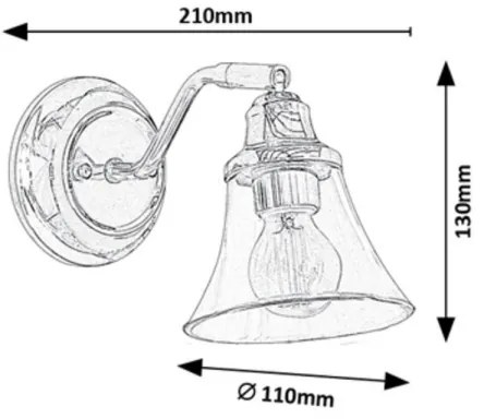 Rabalux 3207 - Bathroom wall lamp ANTOINE 1xE14/40W/230V IP44