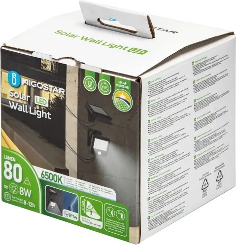 Aigostar - Applique a LED solare con sensore LED/0,64W/3,7V 6500K IP44