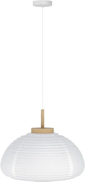 Eglo 44064 - Lampadario a sospensione SUMMERHILL con cavo 1xE27/40W/230V Ø 40 cm bianco/beige