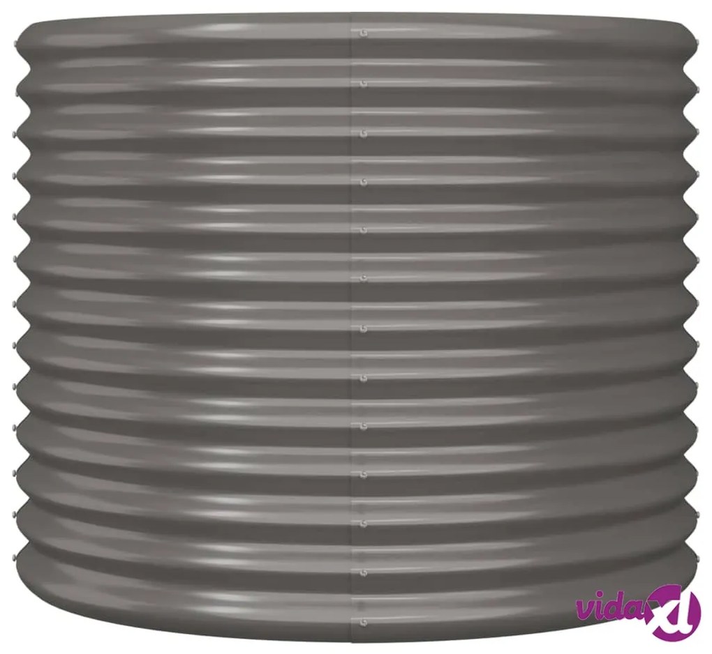 vidaXL Vaso da Giardino Acciaio Verniciato a Polvere 80x80x68cm Grigio