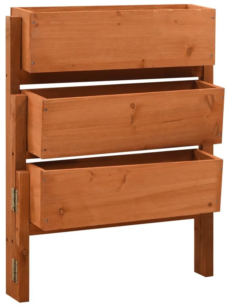 Fioriera Giardino Pieghevole Arancione 60x14x75 Cm Legno Abete /