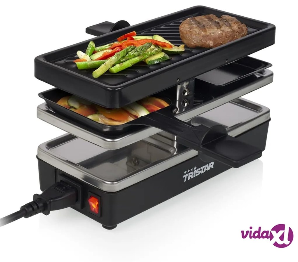 Tristar Griglia Raclette per 2 Persone RA-2741 400 W 23,8x10,4 cm Nera