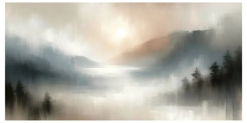 Quadro su tela – Valle silenziosa nella nebbia
