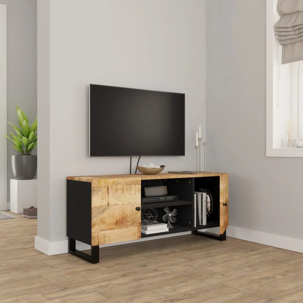 Mobile porta tv 105x33x46cm in legno massello di mango