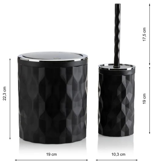 Set da bagno REINA 5 pz nero/cromo