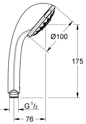 GROHE 28796000 - Doccetta manuale RELEXA 100 Five 100 mm cromo lucido
