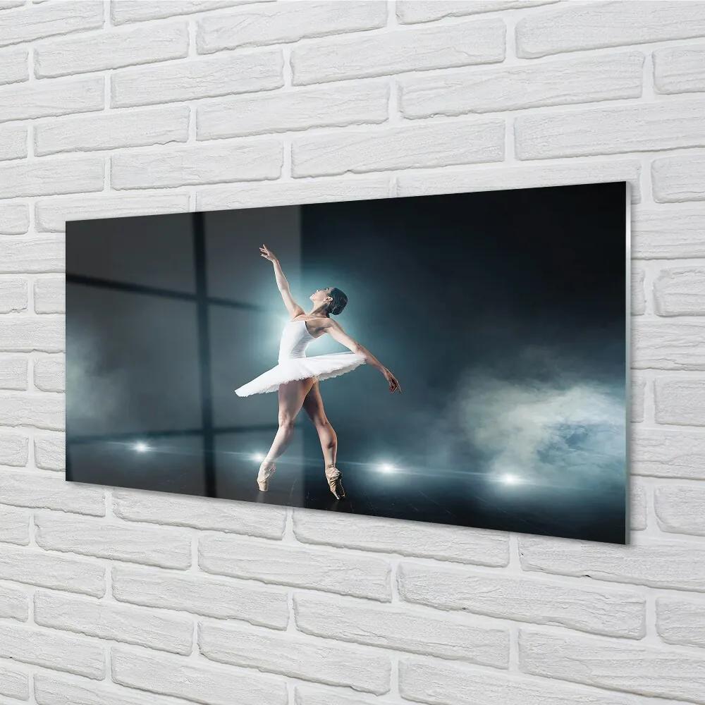 Quadro su vetro Abito bianco donna danza classica 100x50 cm