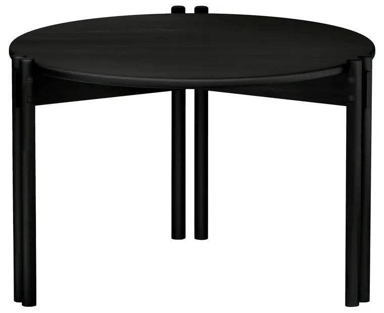 Tavolino rotondo nero in legno di pino ø 60 cm Sticks - Karup Design