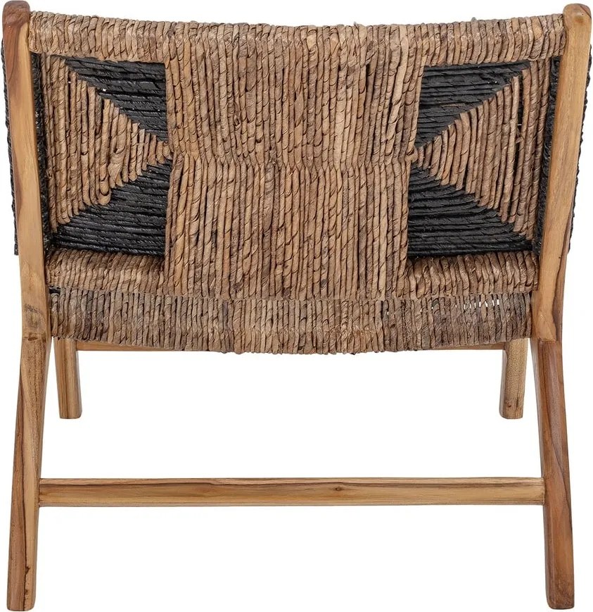 Poltrona nero-marrone con intreccio Grant - Bloomingville