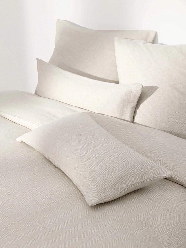 Copripiumino in flanella con motivo a spina di pesce Wanda