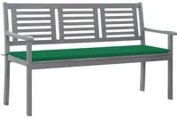 Panca da Giardino 3 Posti con Cuscino 150cm Grigia in Eucalipto 3061055