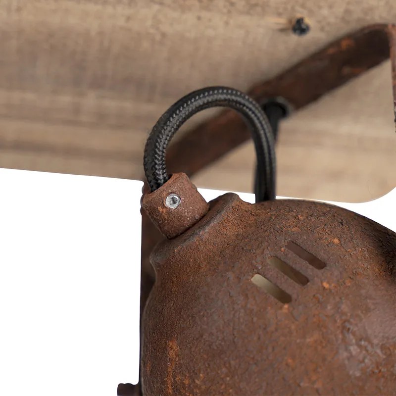 Faretto smart marrone ruggine con legno incl. 2 WiFi GU10 - Gina