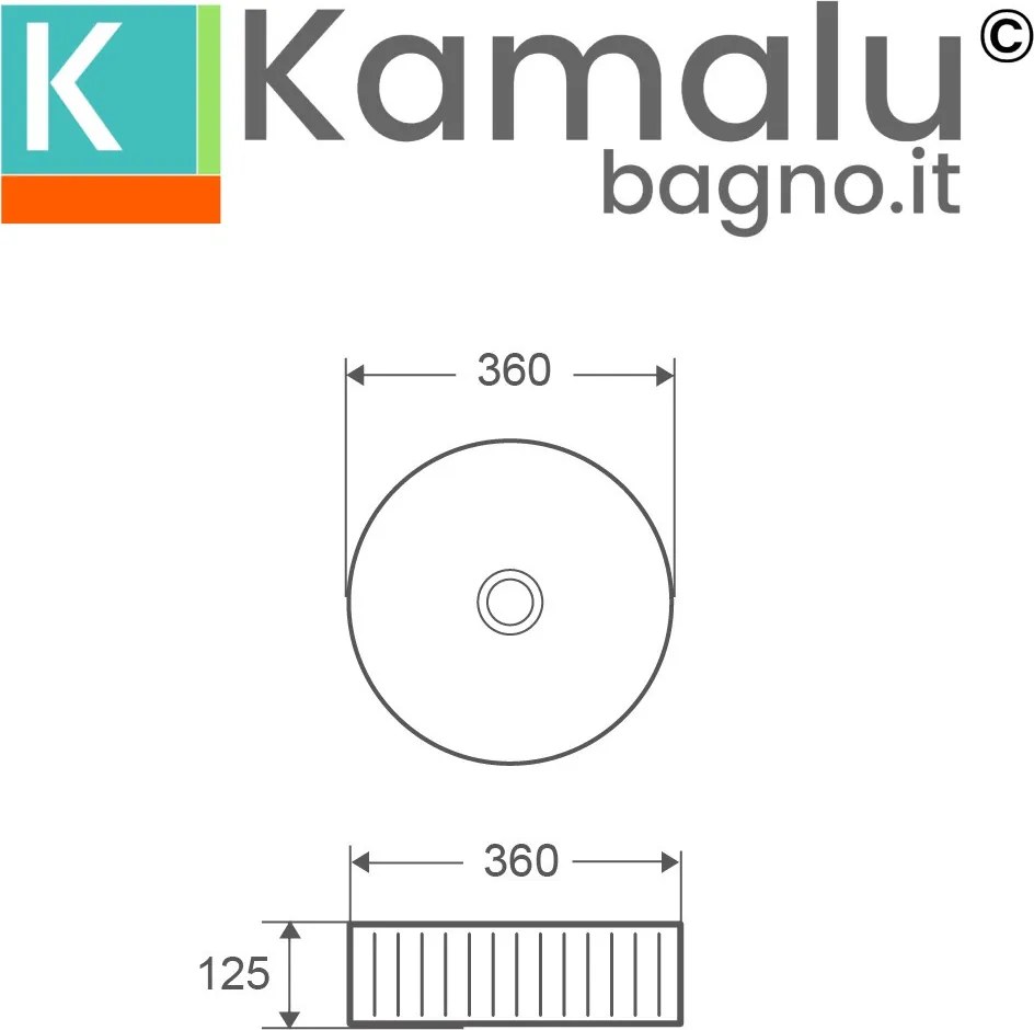 Lavabo bagno rotondo 36 cm scanalato | KLS-3600T - KAMALU